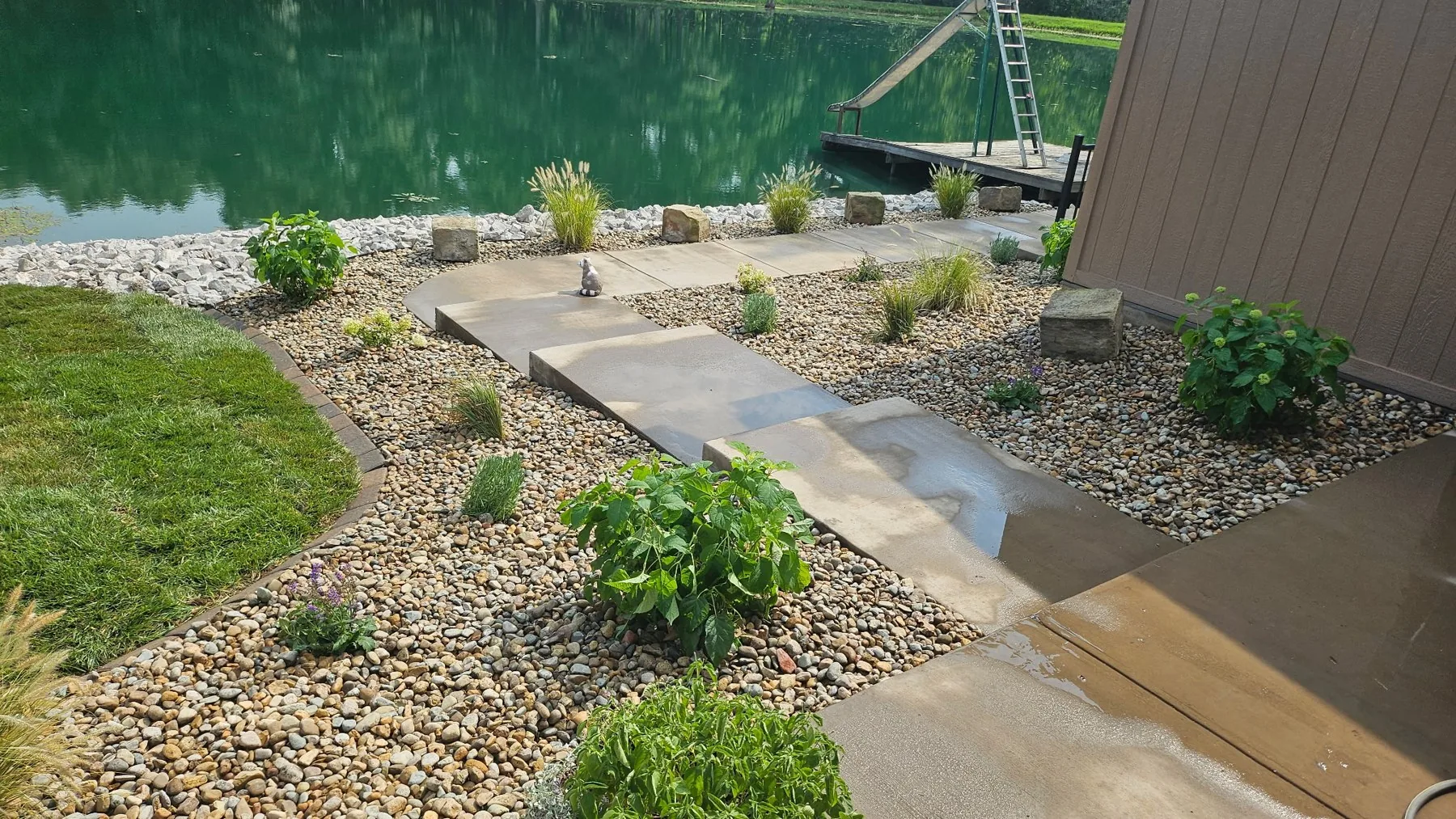 Landscaping and planting bed work by Main Street Lawn & Landscape in Illinois